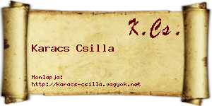Karacs Csilla névjegykártya